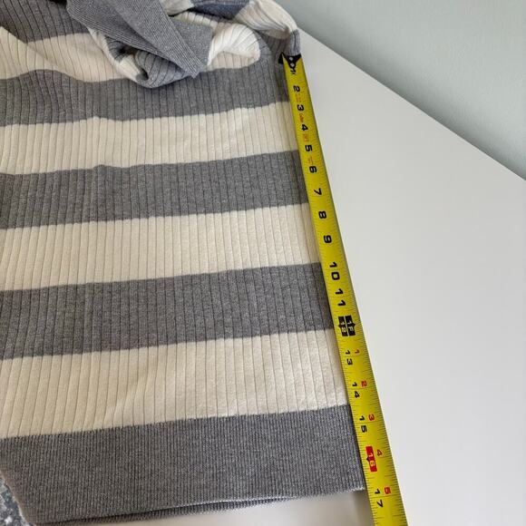 Talbots Button Cuff Ribbed Turtleneck Sweater Size XL Shimmer Stripe Preppy - Picture 8 of 9